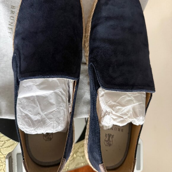 BRUNELLO CUCINELLI NEW MENS ESPADRILLES BLUE SUEDE SZ 41.5 (US 8.5-9) ITALY, Bag main image 5
